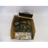 A quantity of military vehicles by Corgi, Dinky etc including two boxed.