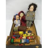 Three assorted dolls, including Oriental, die-cast etc.