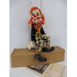 A boxed Pelham puppet 'Baby Bimbo', 1950s in very good condition, large check trousers version,