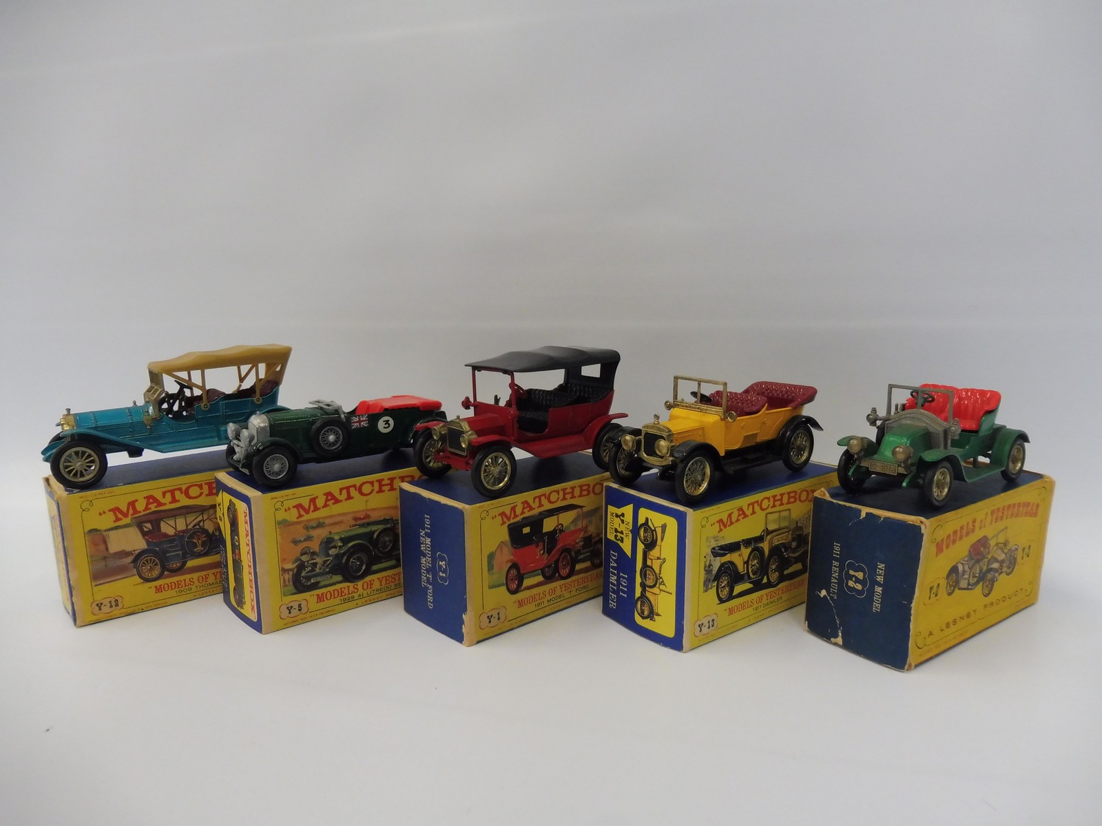 Five boxed Matchbox Models of Yesteryear.