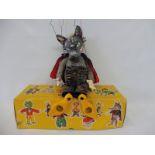 A boxed Pelham puppet 'Wolf', late 1960s, hardly played with, original strings and controller, furry