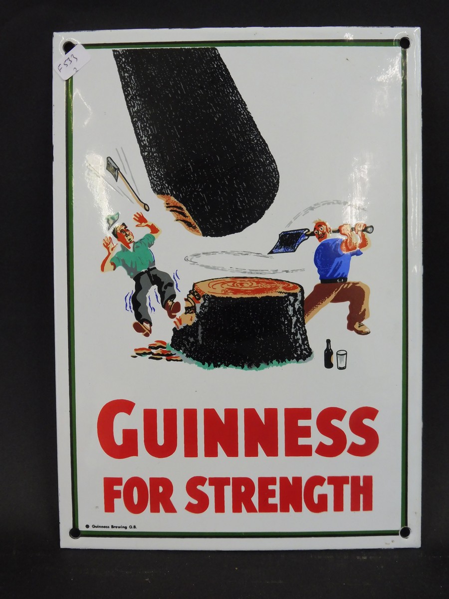 A reproduction Guinness for Strength enamel sign, 7 x 10".