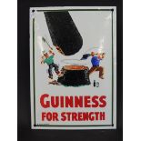 A reproduction Guinness for Strength enamel sign, 7 x 10".