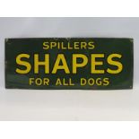 A Spillers Shapes 'for all dogs' rectangular enamel sign, 24 x 9 1/2".