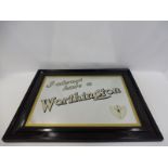 A Worthington beer advertising mirror, 37 x 29 1/4".