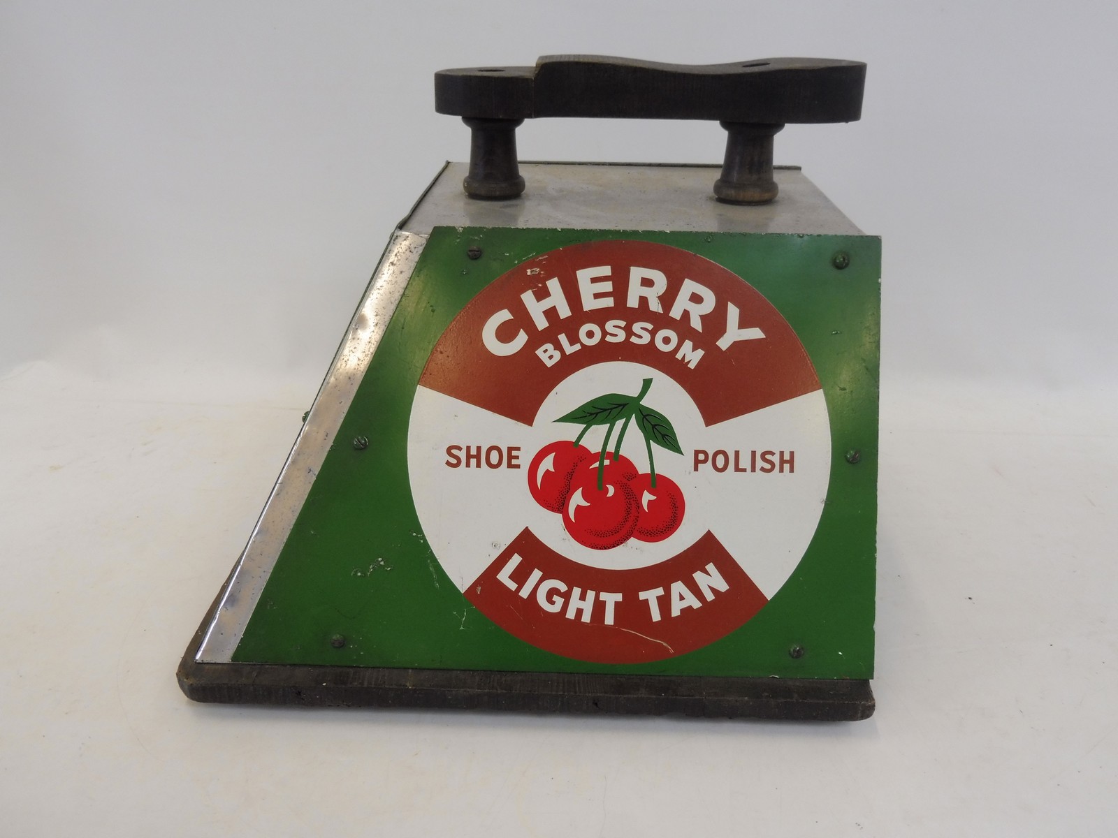 A Cherry Blossom shoe shine box, unusually with tin rather than enamel panels. - Image 2 of 4