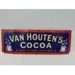 A Van Houten's Cocoa part pictorial enamel sign with some restoration, 20 x 7".