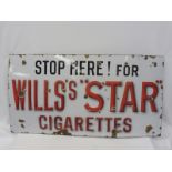 A Wills's Star Cigarettes rectangular enamel sign of unusual design, 57 x 30".