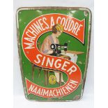 A Dutch Singer Sewing Machines pictorial enamel sign, 23 1/2 x 35 1/4".