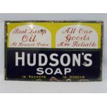 A Hudson's Soap rectangular enamel sign, 24 x 15".