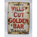 A Wills's 'Cut Golden Bar' Tobacco rectangular enamel sign, 24x 36".