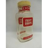 A Lyons Fruit Drops sweetie jar.