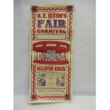 An Edwardian G.E. Dixon's Great Fair and Carnival pictorial poster with a scene of a carousel to the