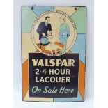 A Valspar double sided pictorial painted tin advertising sign, 12 x 18".