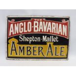 A rare Anglo-Bavarian Amber Ale of Shepton-Mallet rectangular enamel sign, with some restoration, 15