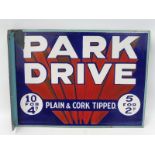 A double sided enamel sign with hanging flange, in excellent condition, to the one side