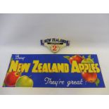 A 'Buy New Zealand Apples' 1930s poster, 19 1/2 x 7 3/4" plus a price card.