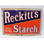 A Reckitt's Starch rectangular enamel sign, with excellent gloss, 30 x 20".