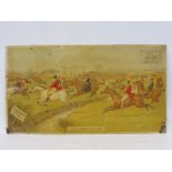 An Elliman's Embrocation pictorial tin lithograph sign depicting a hunting scene, 26 x 14".