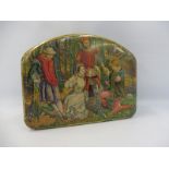 A Huntley & Palmers tin, the lid decorated with a scene from 'Two Gentlemen of Verona'.
