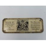 An early and unusual tin advertising sign with central Royal appointment coat of arms, made by