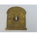 A Carr & Ashford brass fire safe plaque sign.