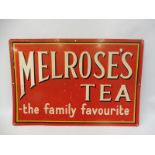 A Melrose's Tea rectangular tin advertising sign, 29 x 19 1/2".