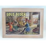 A Gold Block Dream Tobacco rectangular pictorial showcard, 13 3/4 x 10".