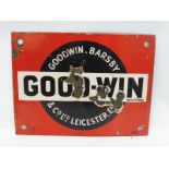 A Goodwin Barsby & Co. of Leicester rectangular enamel sign, 12 x 9".