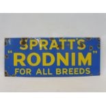 A Spratt's ''Rodnim'' for all breeds, rectangular enamel sign, 30 x 12".