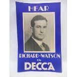 A Decca pictorial poster - Richard Watson, 10 3/4 x 17 1/4".