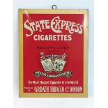 A State Express Cigarettes rectangular tin fronted showcard, in excellent condition, 7 1/2 x 9 1/