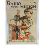A large 'Radio for the Million' pictorial poster, artist M. Hurder, 1930, 21 1/2 x 45".