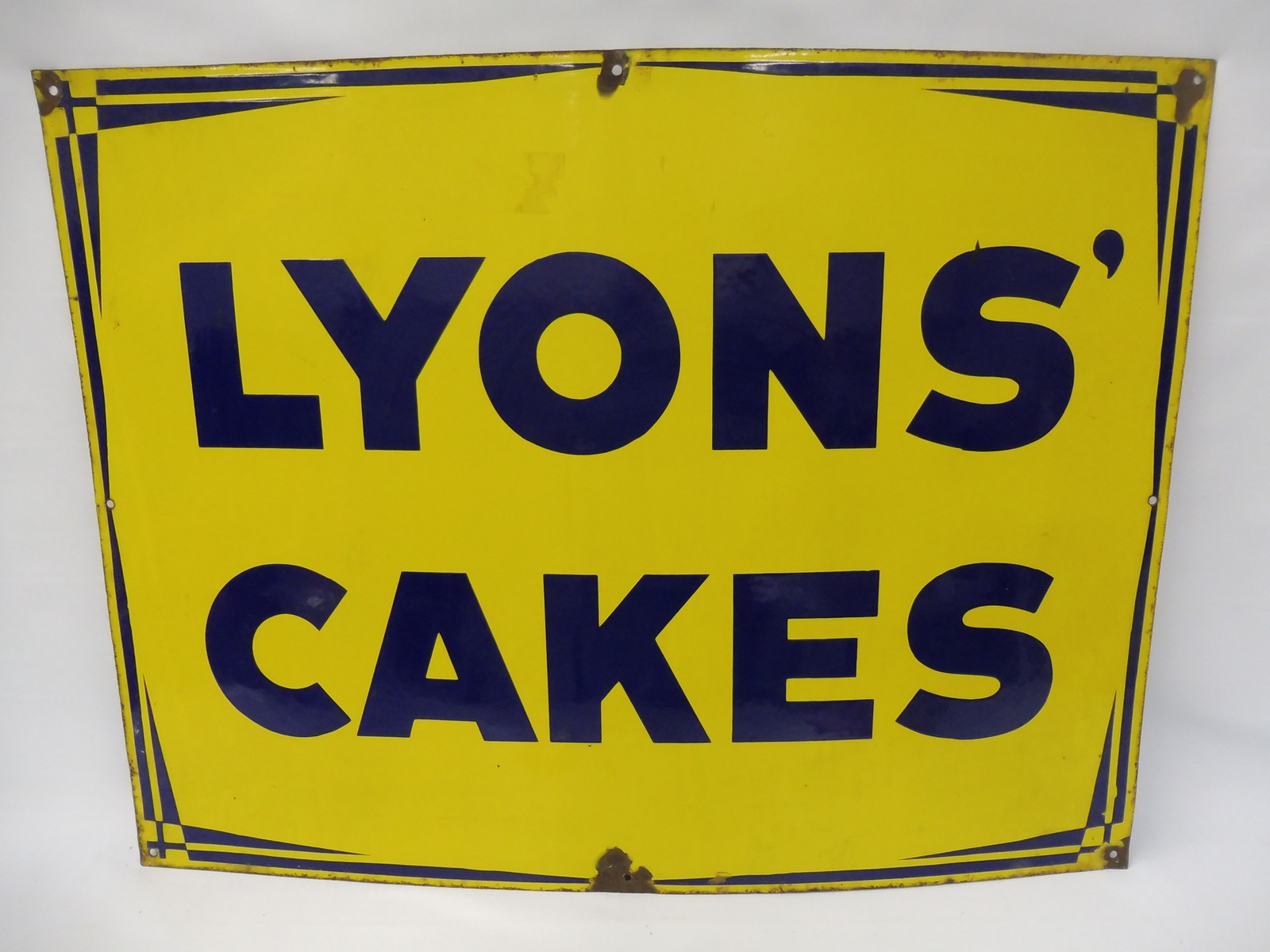 A Lyons' Cakes rectangular enamel sign, 40 x 30".