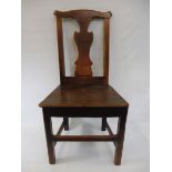 An 18th Century Welsh oak splat back side chair of good colour, 38 1/4" h.