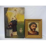 J.J. KEENE - two oils on canvas, religious scenes, one dated 1880 17 x 26", the second 1892, 15 x 16