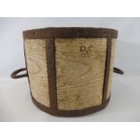 A William IV faded ash bentwood dry measure with iron banding and handles, 13" diameter.