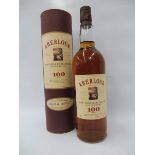 A cased bottle of Aberlour single malt Highland Whisky '100 proof'.