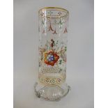 A 19th Century enamelled glass vase, possibly painted by Phillipe-Joseph Brocard (cas1840-96), 7 1/