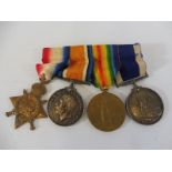 A group of WWI medals, awarded to J. Davies RN, M1331.