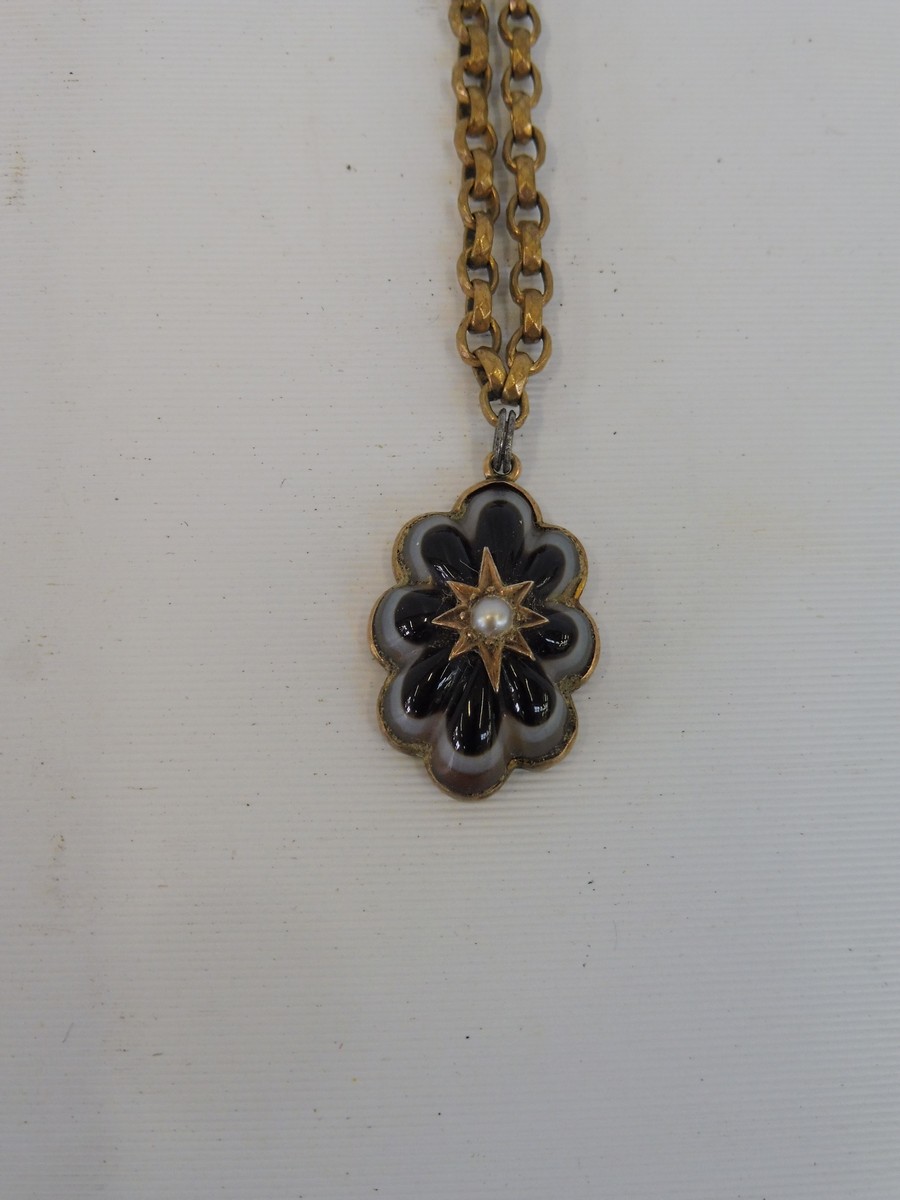 A heavy silver rope twist necklace, an unusual pendant possibly glass, set in yellow metal (probably - Image 2 of 2