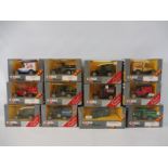 Twelve boxed Corgi Classics 1:43th scale models, circa 1986, to include Ford, Morris Minor van etc.