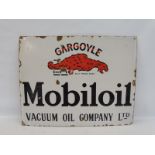 A Mobiloil rectangular enamel sign of unusual small size, 24 x 19".