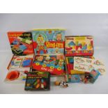 A selection of 1950s/1960s games to include Tri-ang Teachem Toys Building Bricks, set no.2A, a boxed