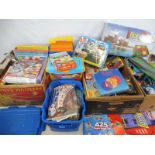 A quantity of games, old Lego, Mega Blocks etc.