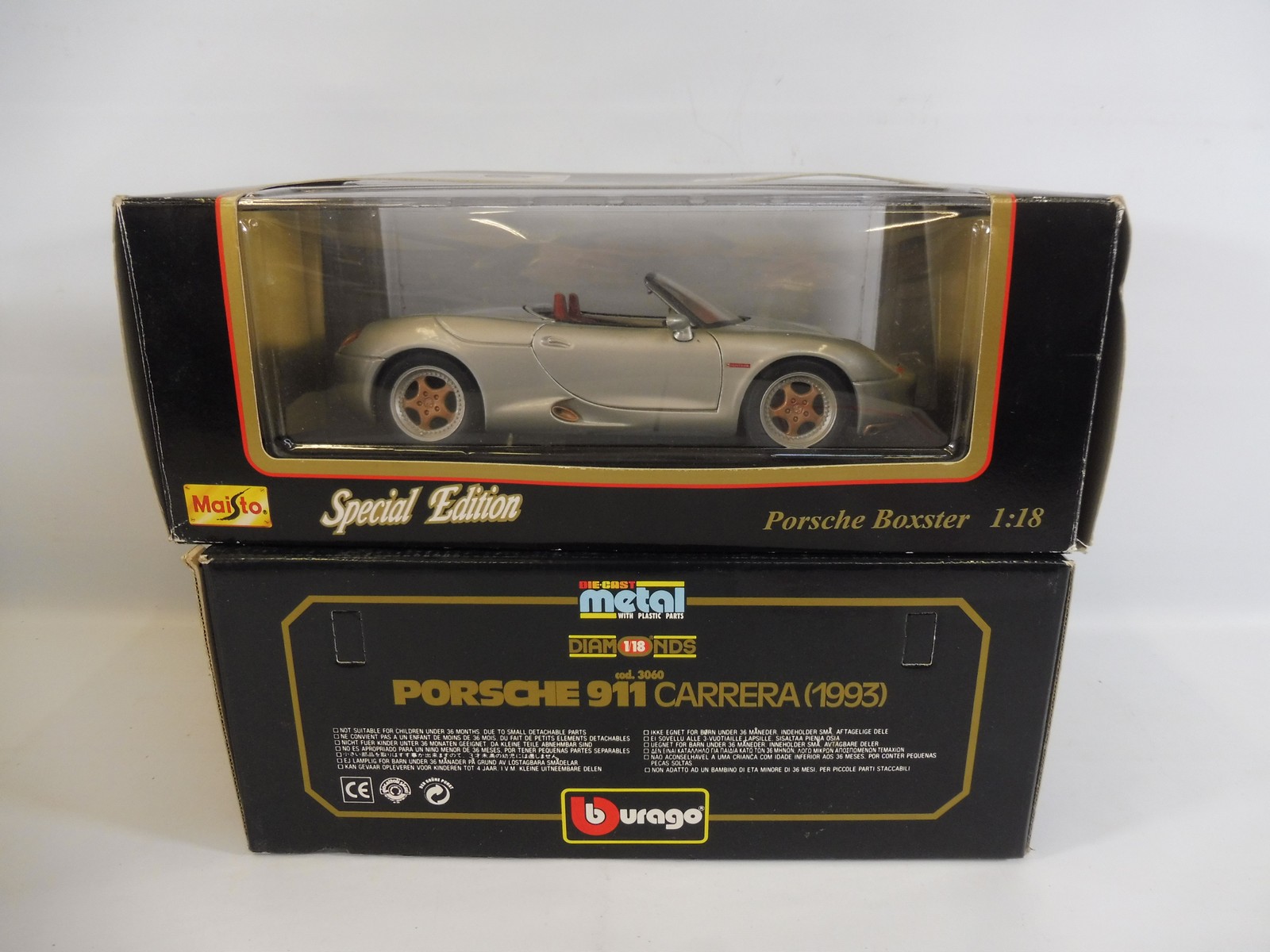 Four boxed Burago 1:18th scale, all Porsche cars, boxes good. - Image 4 of 8