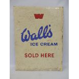 A Wall's Ice Cream Sold Here rectangular tin advertising sign by Franco, 18 x 24".