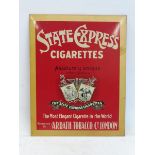 A State Express Cigarettes rectangular tin fronted showcard, in excellent condition, 7 1/2 x 9 1/