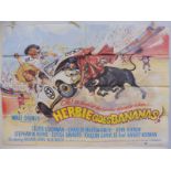 A 1980 Walt Disney cinema poster for the film 'Herbie Goes Bananas!', 39 1/2 x 29 1/2".