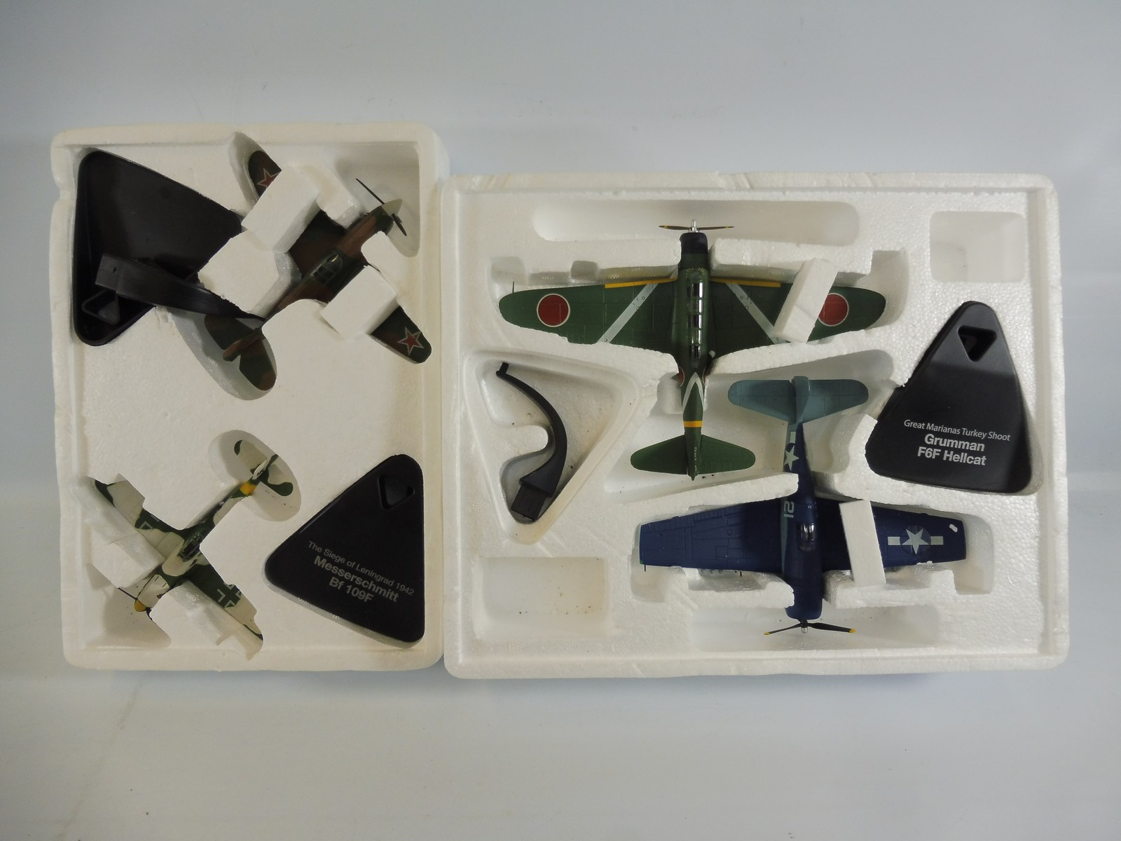 Two Atlas Edition double die-cast aircraft sets, comprising a Messerschmitt 'Seige of Leningrad' set